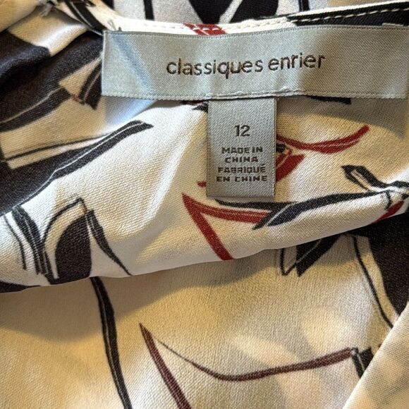 Classiquesβ Entier Silk Floral Wrap Dress 12 Sleeveless Lined - Picture 8 of 11